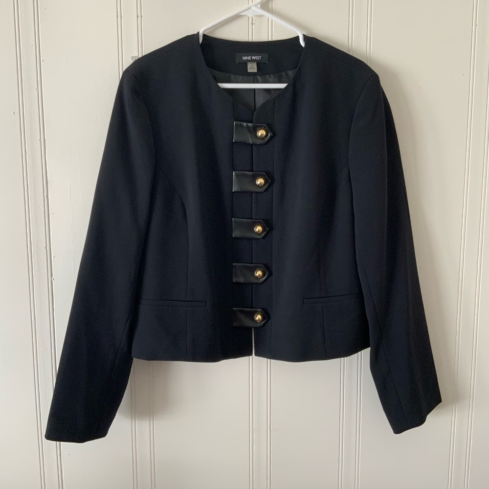 Nine West Black Tailored Blazer with Cropped Length